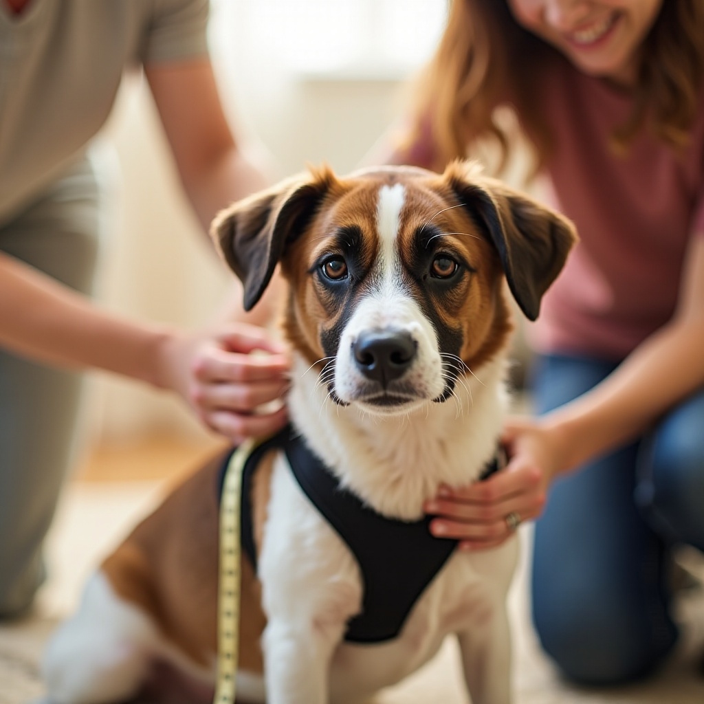 wie man ein Hundegeschirr anlegt