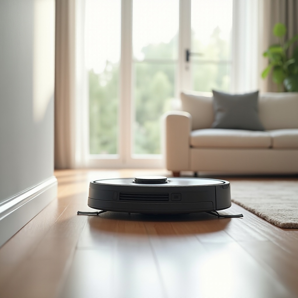 robot aspirapolvere che pulisce i battiscopa