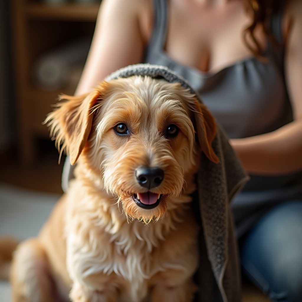 bañar a un perro en invierno