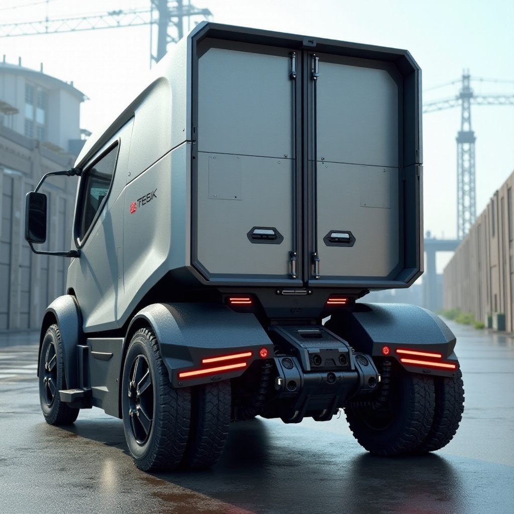 achterbumper van de cybertruck afgescheurd