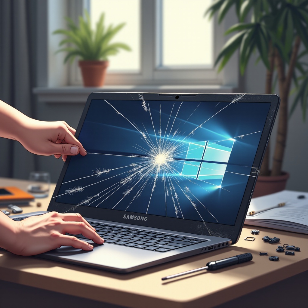 substituição de tela de laptop Samsung