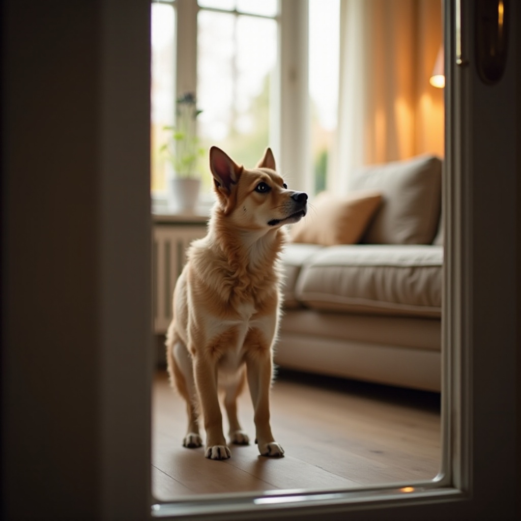 Hund jammert, um rauszugehen, aber macht nicht