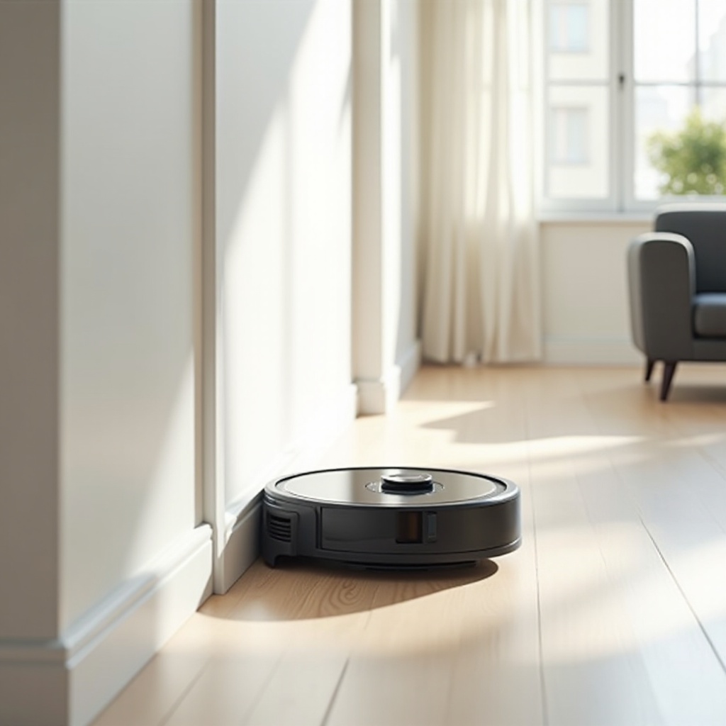 robot aspirapolvere che pulisce i battiscopa