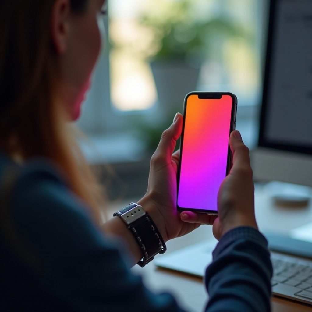 as cores da tela do iPhone estão estragadas